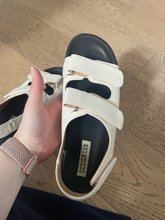 Design Lab Cream Slingback Sandals - Picture 4 of 4